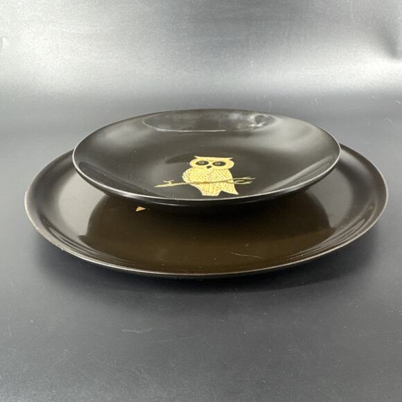Vintage Owl Plate Tray & Bowl Couroc of Monterey MCM Mid Century Modern MCM - Picture 13 of 16